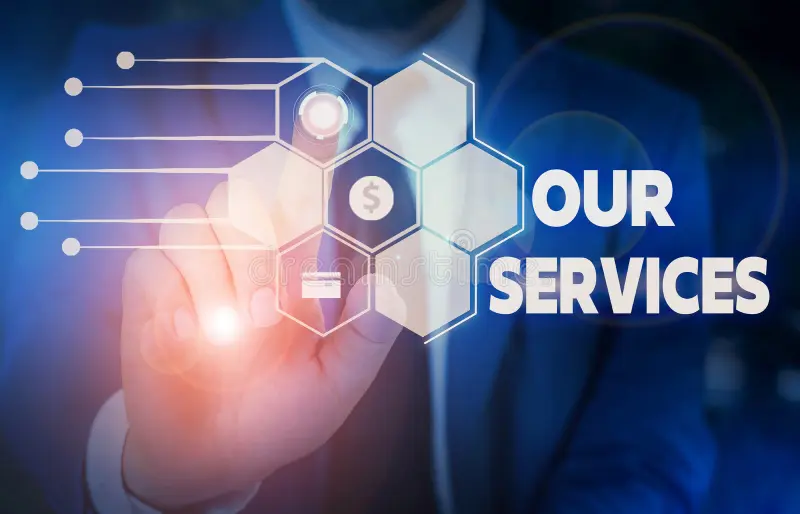 Service quality concept with a hand reaching towards five-star rating